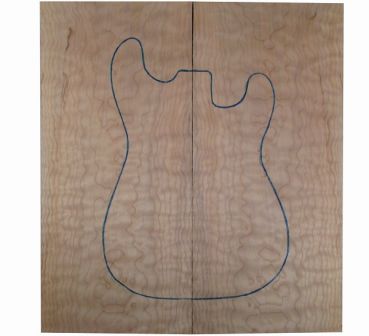 Top Muschelahorn / Quilted Maple AA, 2-teilig 8 mm